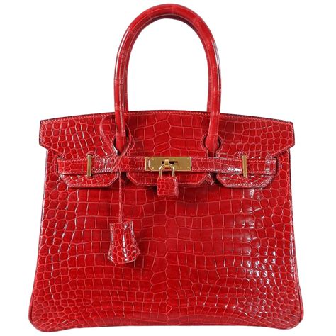 hermes red crocodile birkin bag